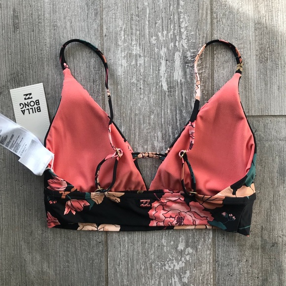 🔥🔥BILLABONG - DARK FLORAL HI NECK BIKINI TOP🔥🔥 - Picture 6 of 6